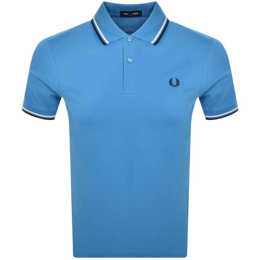 Fred Perry Twin Tipped Polo T Shirt Blue
